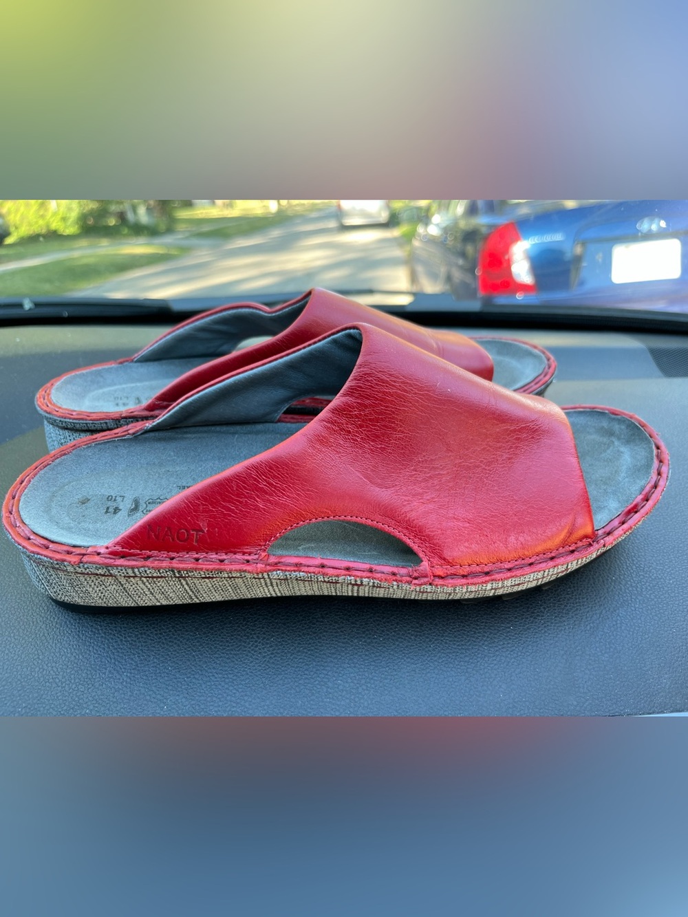 NAOT Ardisia Red Slide Sandal 41